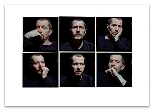 A2 Lightbox print of Gary Oldman by Gavin Evans. Six close-up colour portraits from 1998. Open edition with white border, Lightbox Collection.