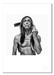 Classic black and white portrait of Iggy Pop by Gavin Evans, 1996. Finger raised, bare-chested with black feathers. A3 giclée print with white border, Iggy Pop Collection.