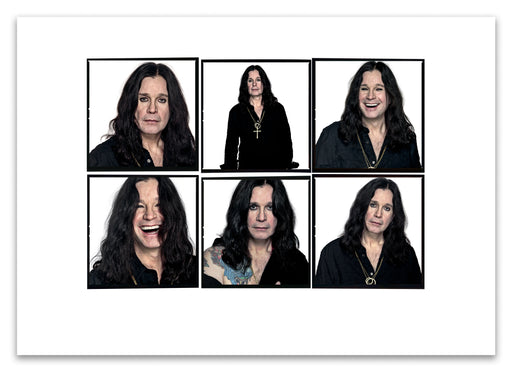 A2 Lightbox print of Ozzy Osbourne by Gavin Evans. Six colour studio portraits from 2005. Open edition with white border, Lightbox Collection.