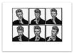 A2 Lightbox print of David Bowie by Gavin Evans. Six-frame B&W shushing sequence. Open edition with white border, The Lightbox Collection.