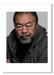 Close-up colour portrait of Ai Weiwei by Gavin Evans, 2018. Calm intensity. A3 giclée print with white border, Icons Collection.
