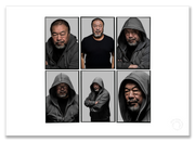 Ai Weiwei Lightbox, six-frame colour portraits, grey background, Berlin 2018, by Gavin Evans — A2 fine art photography print