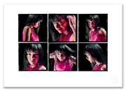 Björk Lightbox, six-frame black and white portraits, black background, London 1996, by Gavin Evans — A2 fine art photography print