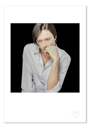 Brett Anderson, Suede, colour portrait, black background, London 1996, by Gavin Evans — fine art photography print