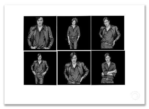 Brett Anderson Lightbox, Suede, six-frame black and white portraits, London 1996, by Gavin Evans — A2 fine art photography print