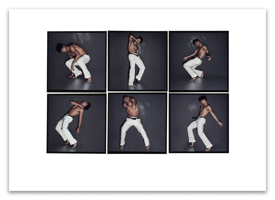A2 Lightbox print of Carlos Acosta by Gavin Evans, 2013. Six-frame ballet sequence in colour. Open edition with white border, The Lightbox Collection.