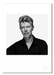 Black and white portrait of David Bowie by Gavin Evans, 1995. Direct eye contact, calm expression. A3 giclée print with white border, Bowie Collection.