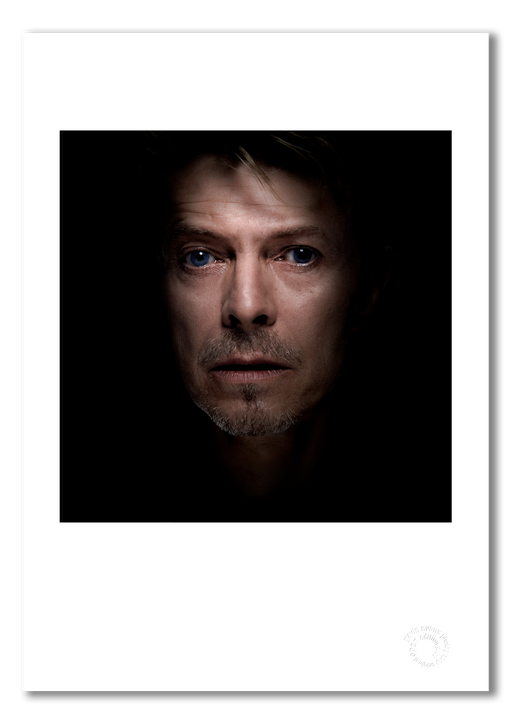 Colour headshot of David Bowie by Gavin Evans, 1995. His personal favourite from The Session. A3 giclée print with white border, Bowie Collection.