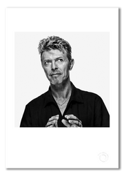 David Bowie #4, gaze averted, black and white, The Session London 1995, by Gavin Evans — fine art photography print