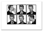 David Bowie Lightbox #1, shushing and shouting sequence, black and white, The Session London 1995, by Gavin Evans — A2 fine art photography print