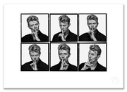 David Bowie Lightbox #2, all shushing, white background, black and white, The Session London 1995, by Gavin Evans — A2 fine art photography print