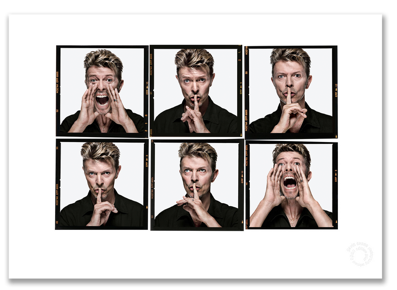 David Bowie Lightbox #4, shushing and shouting sequence, colour, The Session London 1995, by Gavin Evans — A2 fine art photography print