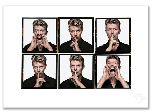 David Bowie Lightbox #4, shushing and shouting sequence, colour, The Session London 1995, by Gavin Evans — A2 fine art photography print