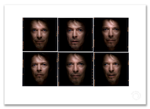 David Bowie Lightbox #6, emerging from darkness, Bowie's favourite portrait, colour, The Session London 1995, by Gavin Evans — A2 fine art photography print