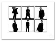 David Tennant Lightbox, six-frame black and white portraits, white background, London 1997, by Gavin Evans — A2 fine art photography print