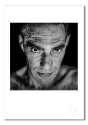 Derek Jarman, black and white portrait, last formal portrait, Edinburgh 1993, by Gavin Evans — fine art photography print