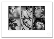 Derek Jarman Lightbox #2, six-frame nude close-up portraits, black and white, last formal portraits, Edinburgh 1993, by Gavin Evans — A2 fine art photography print