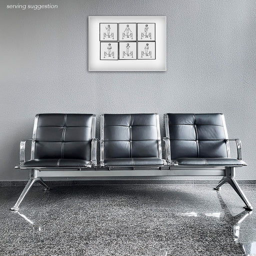 Framed black and white Lightbox of David Bowie by Gavin Evans. Humorous tray halo sequence displayed in an airport lounge, Lightbox Collection.