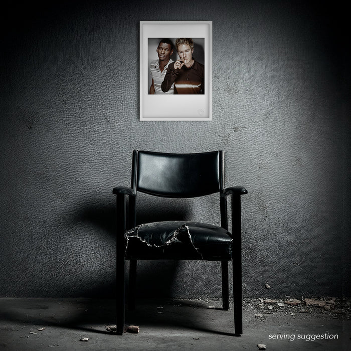 Framed portrait of Massive Attack’s founding members by Gavin Evans, 1997. Colour studio image in distressed setting, Icons Collection.