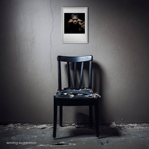 Framed version of the RZA A3 print shown in a distressed, textured room. The portrait’s close-up composition and deep black background create a powerful focal point that radiates intensity in any setting.