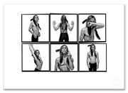 Iggy Pop Lightbox #1, bare-chested, crow feathers, black and white, white background, London 1996, by Gavin Evans — A2 fine art photography print