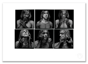 Iggy Pop Lightbox #3, fishnet stockings as top, black and white, black background, London 1996, by Gavin Evans — A2 fine art photography print