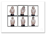 Iggy Pop Lightbox #6, Band-Aid top, colour, white background, London 1996, by Gavin Evans — A2 fine art photography print
