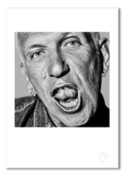 Jean Paul Gaultier, black and white close-up, Paris 1996, by Gavin Evans — fine art photography print