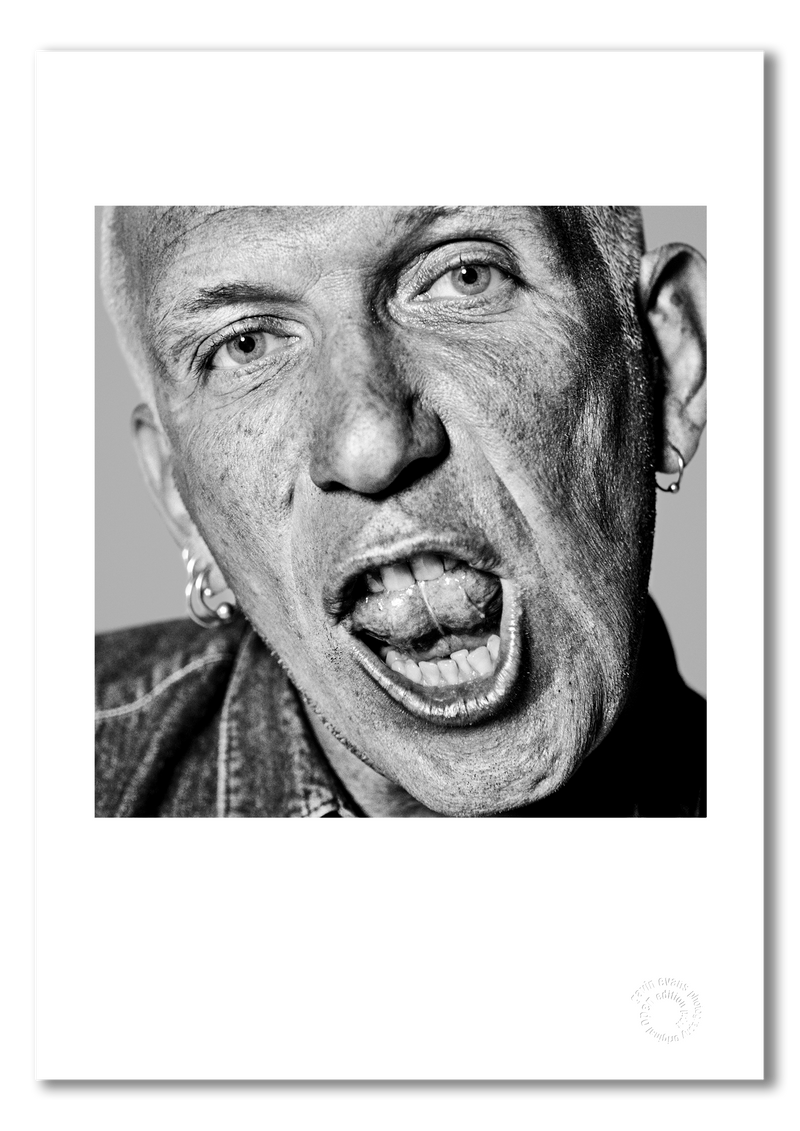 Jean Paul Gaultier, black and white close-up, Paris 1996, by Gavin Evans — fine art photography print