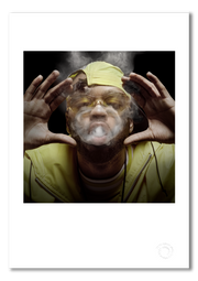 Method Man #1, Wu-Tang Clan, blowing smoke ring, London April 1997, by Gavin Evans — fine art photography print