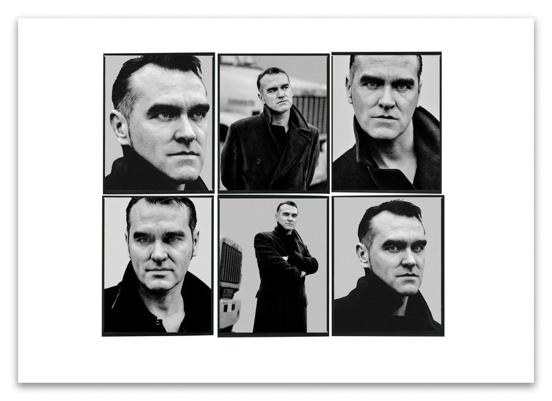 A2 Lightbox print of Morrissey by Gavin Evans. Six B&W portraits from 1997 in Georgia, Atlanta. Open edition with white border, Lightbox Collection.