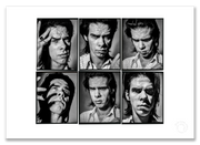 Nick Cave Lightbox, six-frame black and white close-up portraits, Bayswater bathhouse London 1989, by Gavin Evans — A2 fine art photography print