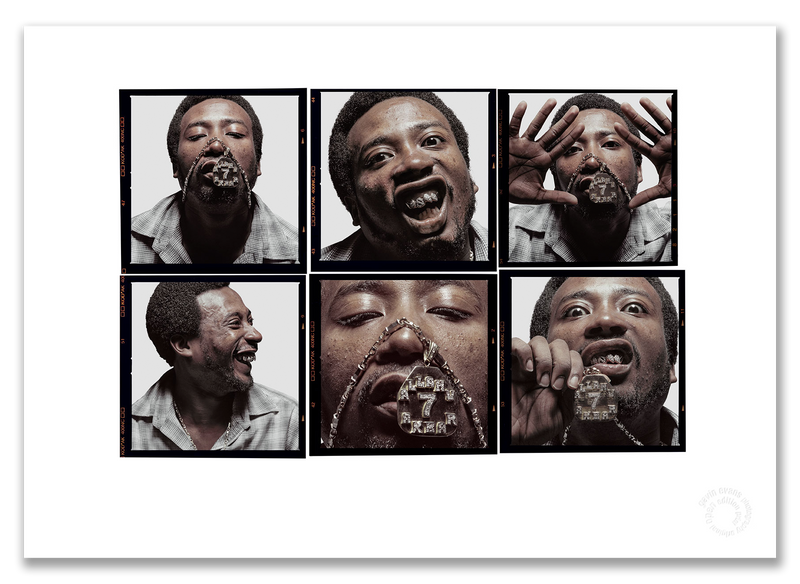 Ol' Dirty Bastard Lightbox, Wu-Tang Clan, six-frame portraits, London April 1997, by Gavin Evans — A2 fine art photography print