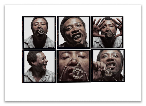 A2 Lightbox print of Ol’ Dirty Bastard by Gavin Evans. Six colour portraits from 1997, ranging from menacing to comical. Open edition with white border, Lightbox Collection