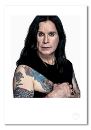 Ozzy Osbourne, Black Sabbath, colour portrait, white background, London 2005, by Gavin Evans — fine art photography print