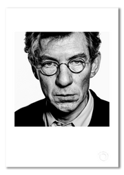 Sir Ian McKellen, black and white close-up, London 1996, by Gavin Evans — fine art photography print