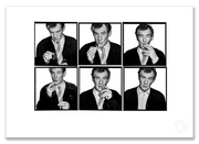 Sir Ian McKellen Lightbox #2, lighting cigarette mid-length sequence, six-frame black and white, London 1996, by Gavin Evans — A2 fine art photography print
